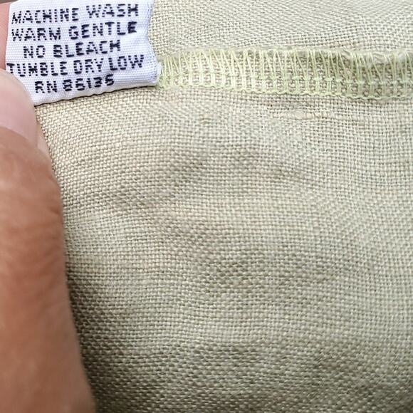 Bryn Walker Light Green Linen Button Down Tunic Top Pockets Lagenlook Sz L - Picture 15 of 15